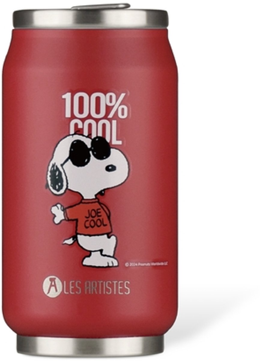 Les artistes paris thermosbeker blik 280ml - met geïntegreerd rietje - cool snoopy - lp-a4382