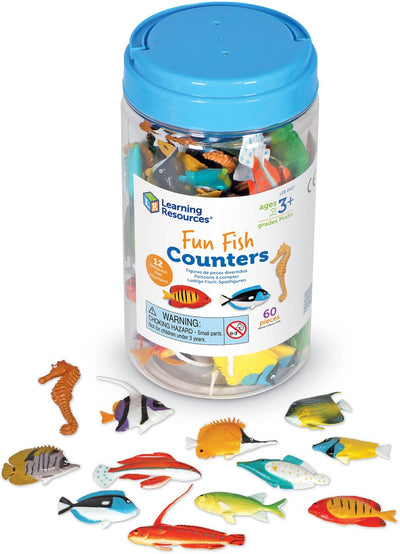 Recursos de aprendizaje divertidos contadores de pescado (juego de 60) - 3+