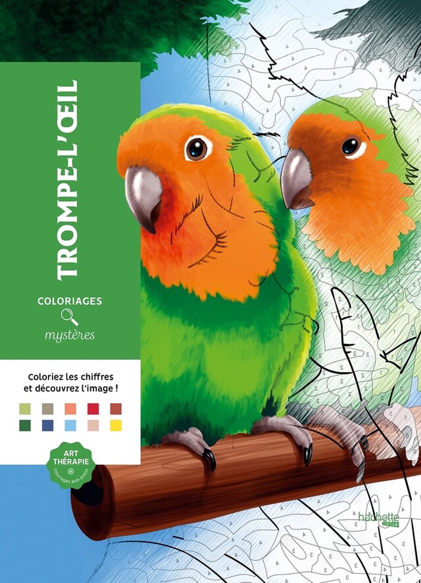 Hachette heroes coloriages mystères trompe-l'oeil - kleuren op nummer kleurboek -