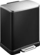Eko - e-cube pedaalemmer 12 liter - stainless steel plastic - zwart glanzend, mat rvs - prullenbak