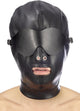 Tentazione fetish - maschera bondage - narici e bocca libere - benda rimovibile - nera