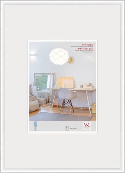 Walther new lifestyle - cornice in plastica - formato foto 70x100 cm - vetro artistico - bianco