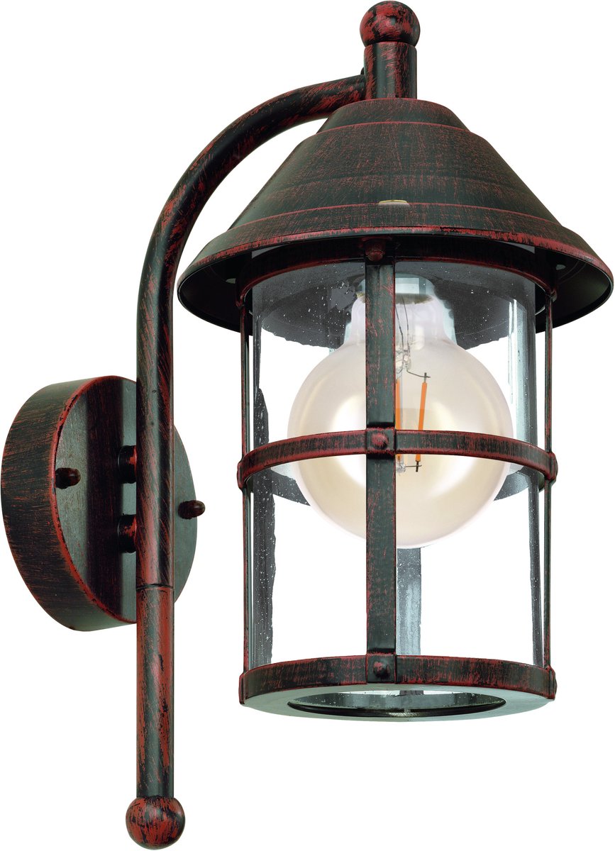 Eglo san telmo - illuminazione per esterni - lampada da parete - 1 luce - marrone antico - trasparente