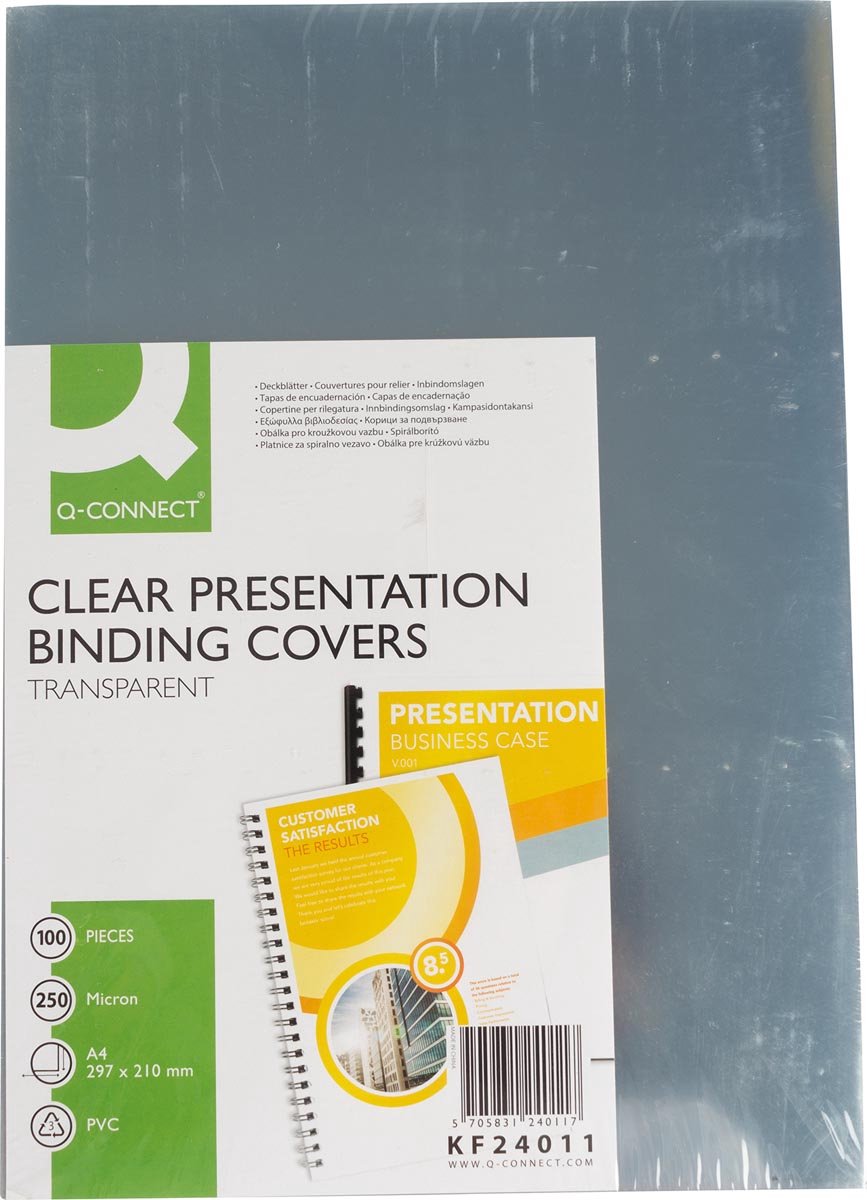 Fundas Q-connect a4 transparente 250 micras 100 piezas