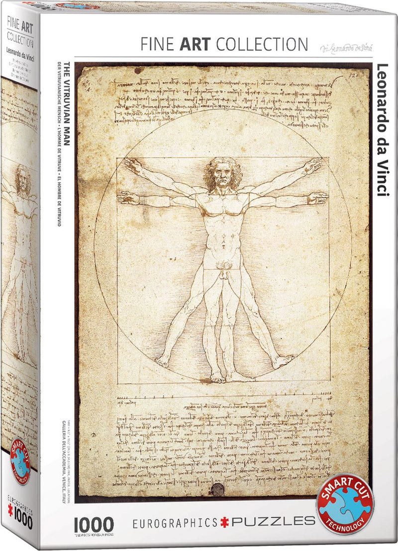 Eurographics - las proporciones del cuerpo humano según Vitruvio [le proporzioni del corpo umano secondo vitruvio] - leonardo da vinci - 1000 piezas 48×68cm (w×h) - rompecabezas