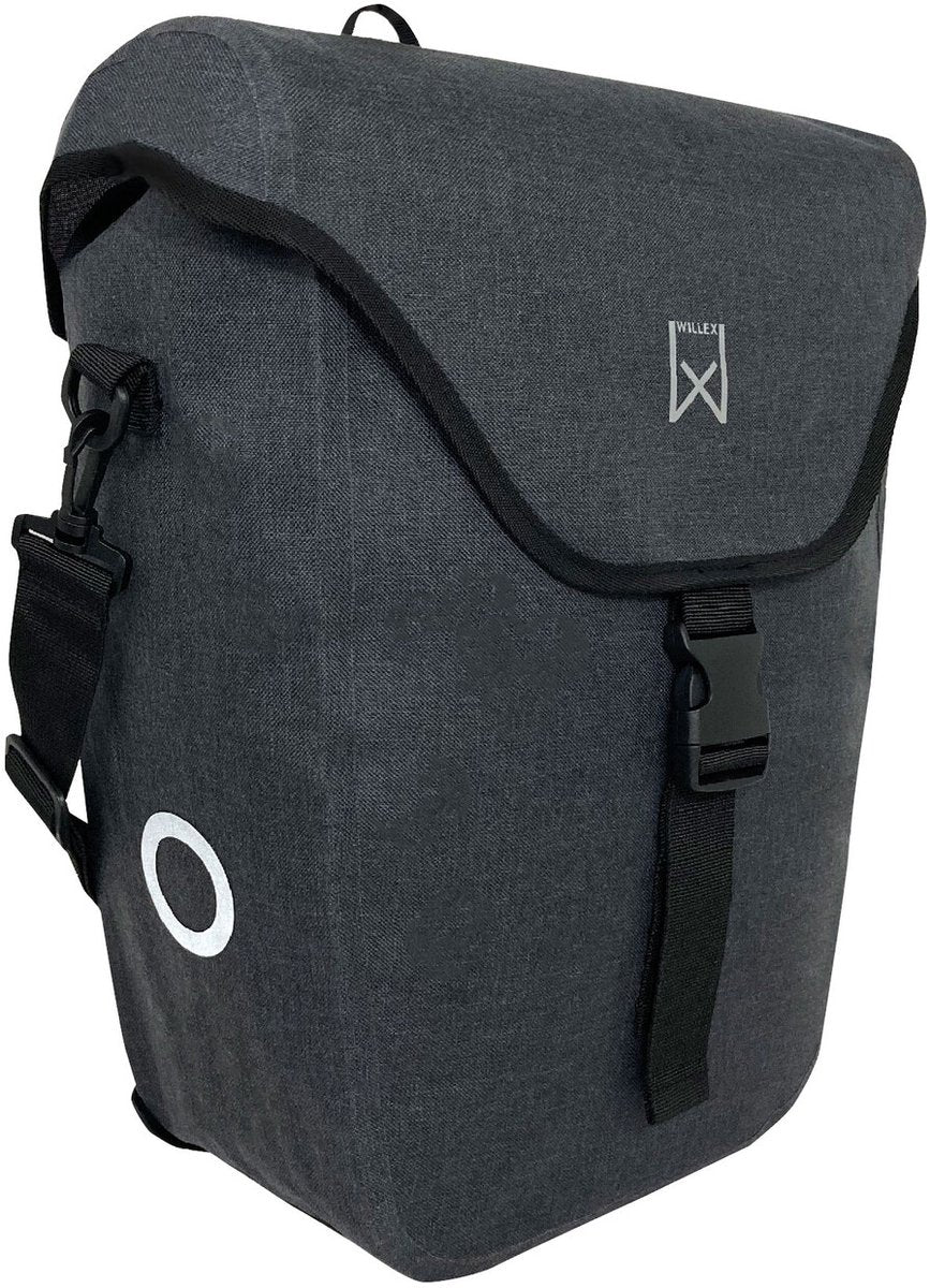 Willex enkele fietstas - 21l - grijs - 100% waterdicht