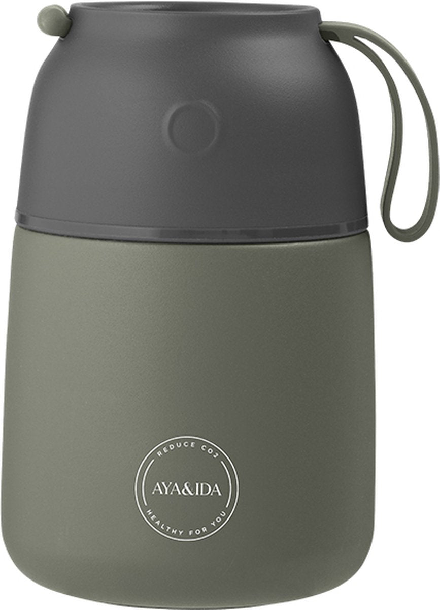 Aya ida - foodie - thermosfles - voedselcontainer - 500ml - tropical green
