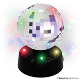 Partyfun lights table lamp disco ball mirror10cm rotating - afbeelding 1
