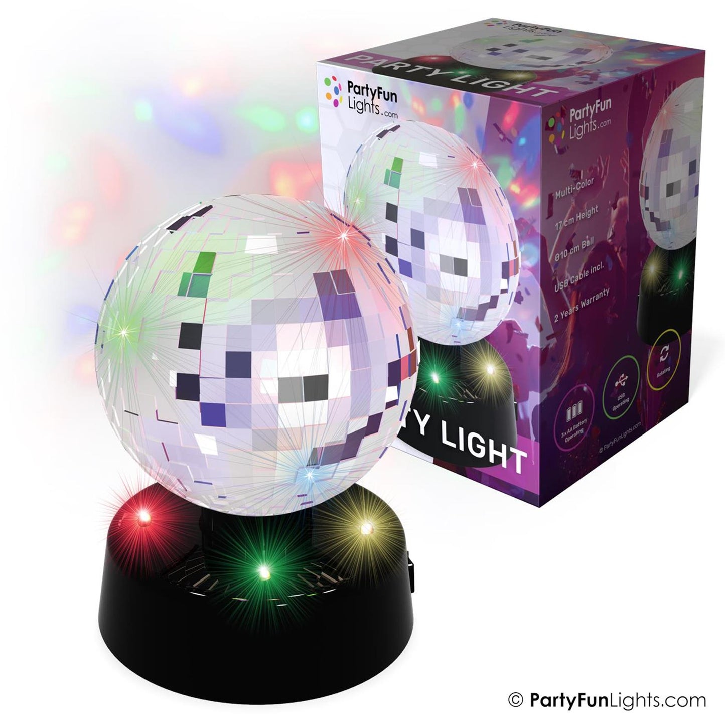 Lámpara de mesa Partyfun lights discobal mirror 10 cm giratoria