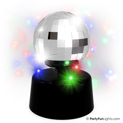 Lampada da tavolo con luci Partyfun, mini specchio, discoteca, led, rotazione