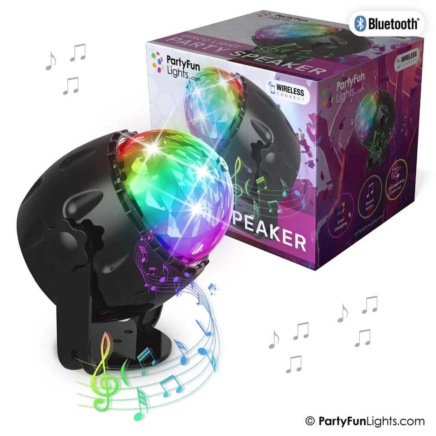 Partyfun lights bluetooth luidspreker compact led