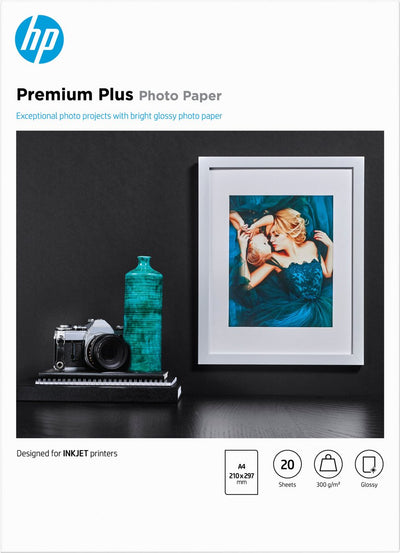 Carta fotografica lucida HP premium plus - 20 fogli A4