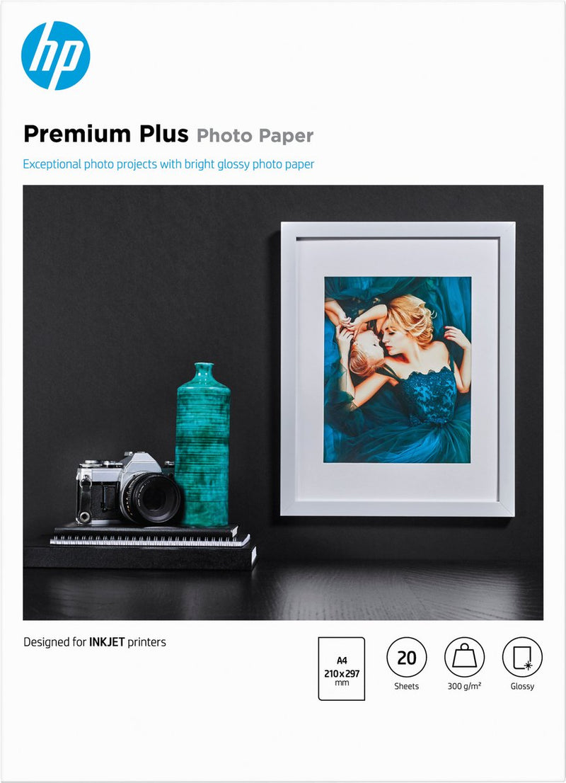 Carta fotografica lucida HP premium plus - 20 fogli A4