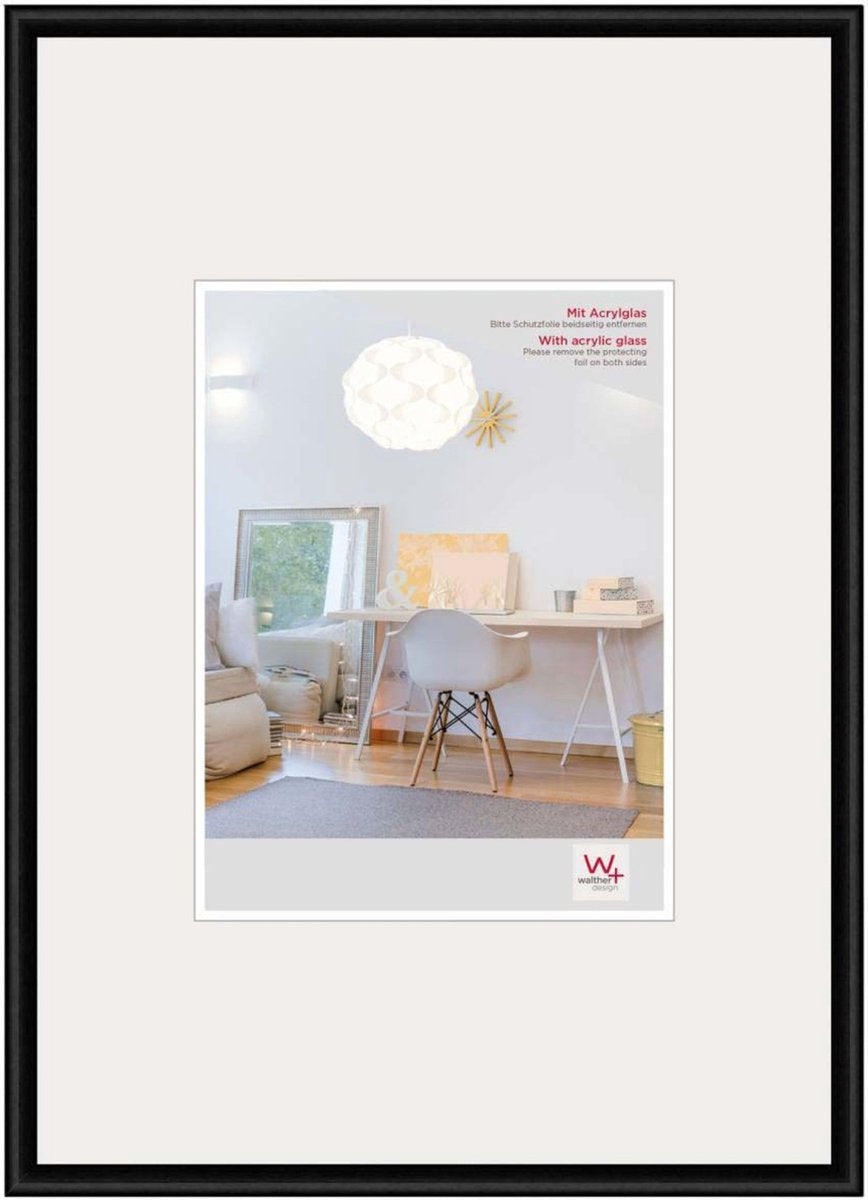 Walther nuovo stile di vita - cornice in plastica - formato foto 29,7x42 cm (din A3) - nero