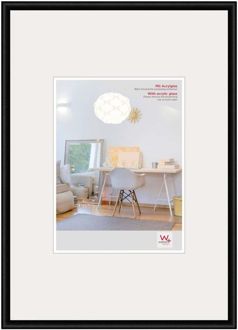 Walther nuovo stile di vita - cornice in plastica - formato foto 29,7x42 cm (din A3) - nero