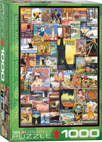 Eurographics - reis de wereld rond vintage posters [travel around the world vintage posters] - 1000 stukjes 48×68cm (b×h) - legpuzzel