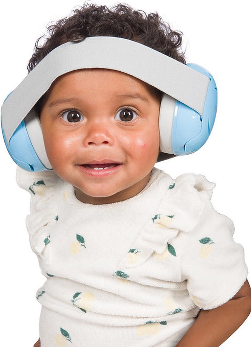 Dooky protección auditiva bebé - diadema elástica ajustable - auriculares para bebés - aislamiento 25db - auriculares con cancelación de ruido - orejeras ligeras con bolsa de almacenamiento - orejeras para bebé niño pequeño 0-3 años - azul