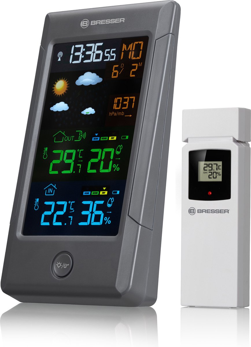 Stazione meteorologica Bresser - climatemp nbf - sensore termoigrometrico - con schermo a colori