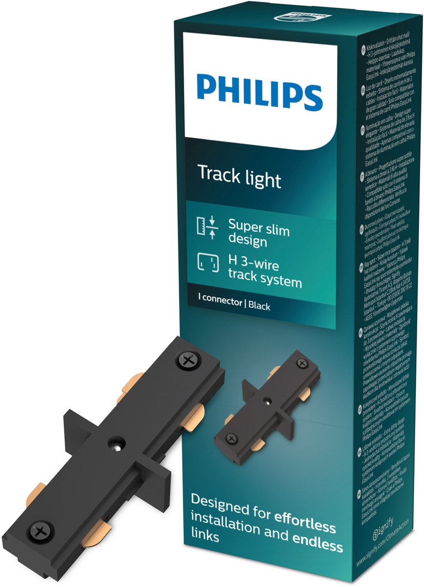 Philips led philips easylink - connector - i-vormige connector - zwart - railverlichting