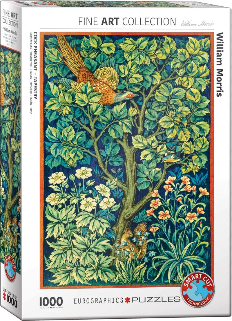 Eurographics - faisán gallo - william morris - 1000 piezas - 68×48cm - rompecabezas de obra maestra de bellas artes