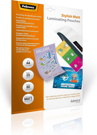 Buste di laminazione Fellowes Ammirate A4 - Stylish Matt - 80 micron - 25 pezzi