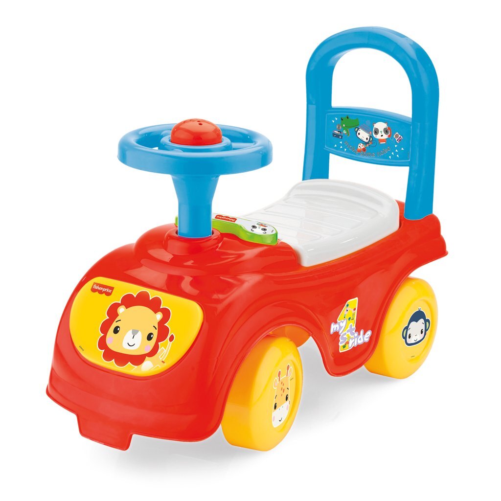 Fisher Price Walking Auto + Horn Red Blue Yellow