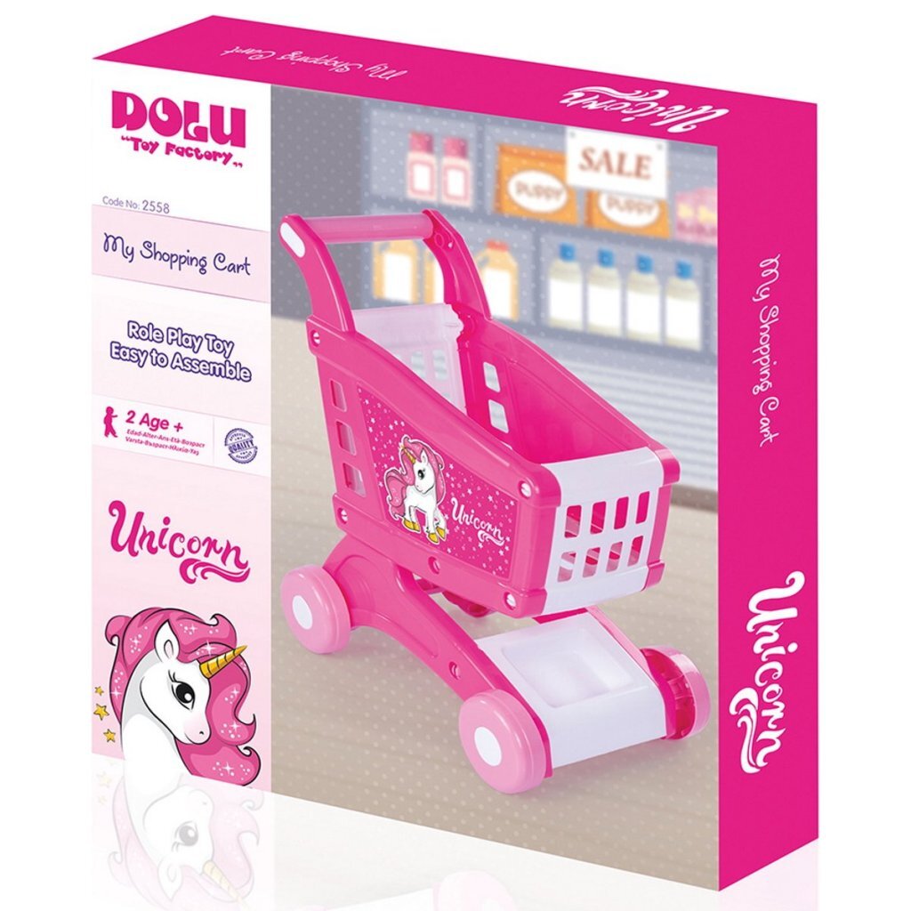 Carro de compras de unicornio dolu dolu rosa