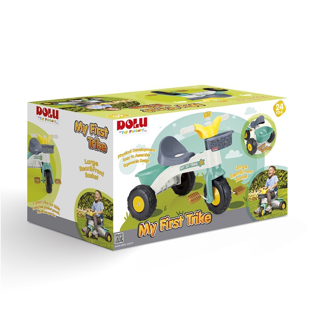 Dolu driewieler 70x47x70 cm groen geel wit grijs