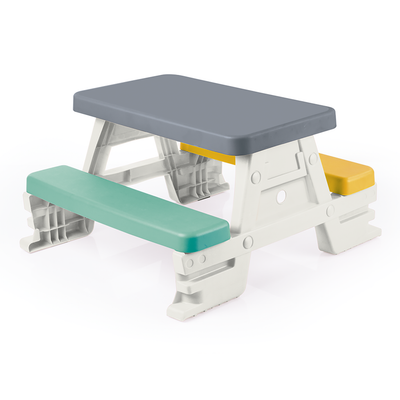 Tavolo da picnic dolo dolo 2 2618 per 4 bambini all'interno di blu giallo grigio
