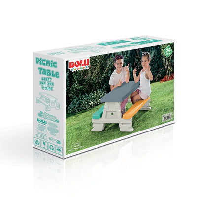 Tavolo da picnic dolo dolo 2 2618 per 4 bambini all'interno di blu giallo grigio
