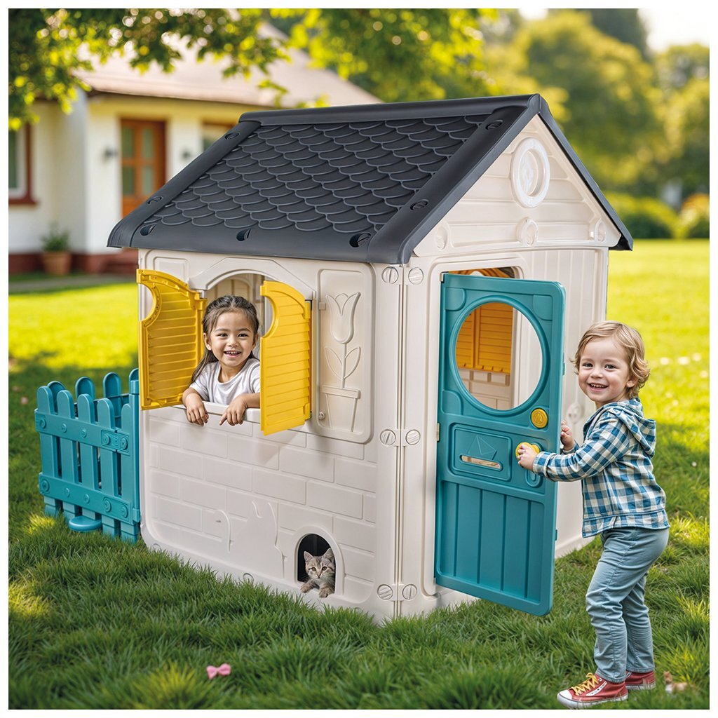 Dolu Playhouse 122.5x104x156 cm + giallo grigio bianco su suono
