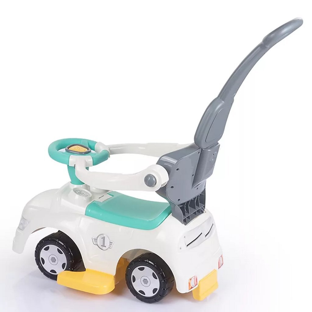 Dolu 3in1 loopauto met handgreep + toeter wit blauw grijs geel