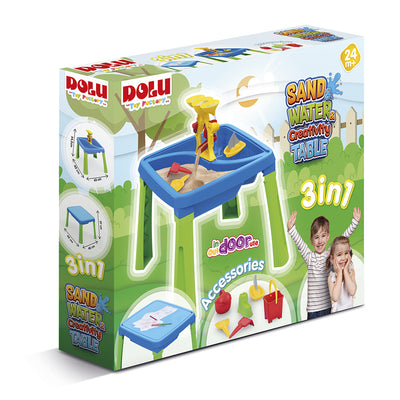 Dolu Dolo 3077 Tavola della sabbia 3 in 1 con tavolo da disegno Verde blu