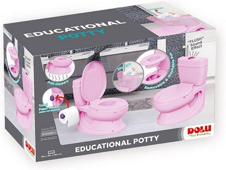 Dolu Dolu Educational Children's inodoro con sonido rosa