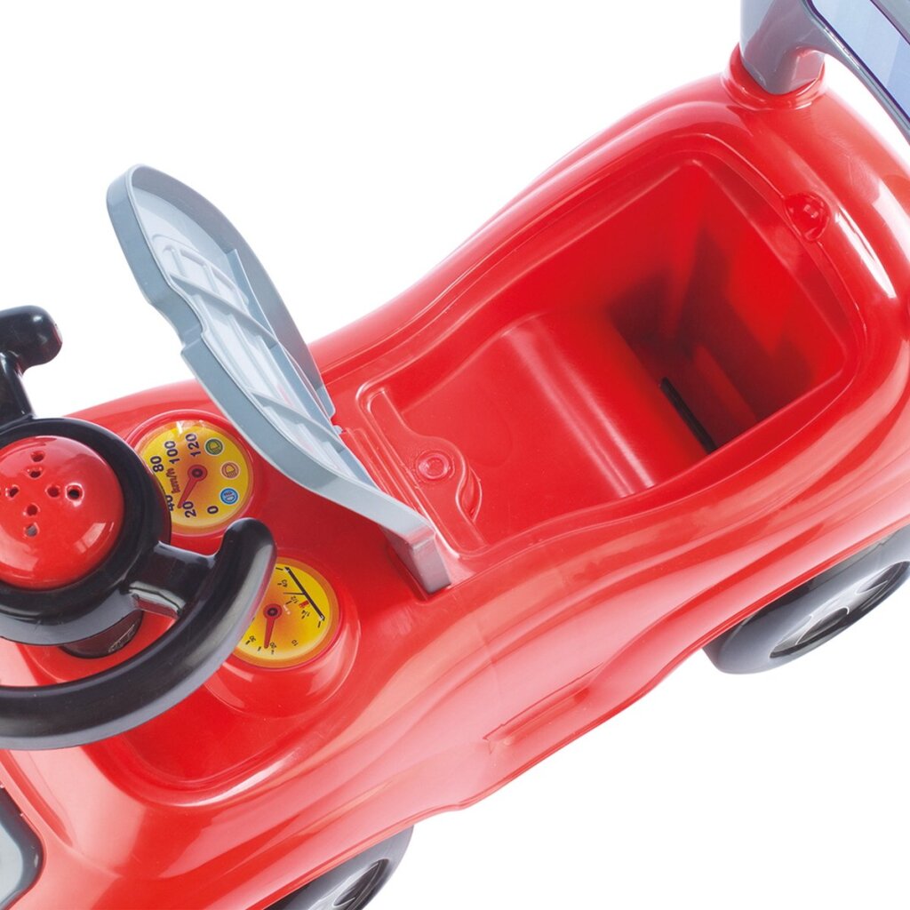 Dolu loopauto met toeter rood zwart 47x37x20.5cm