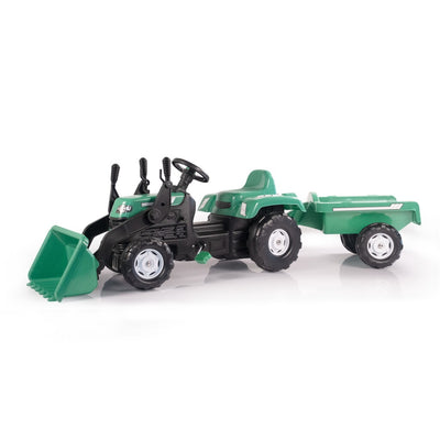 Dolu Dolu Pedal Tractor Excavator + Trailer Green