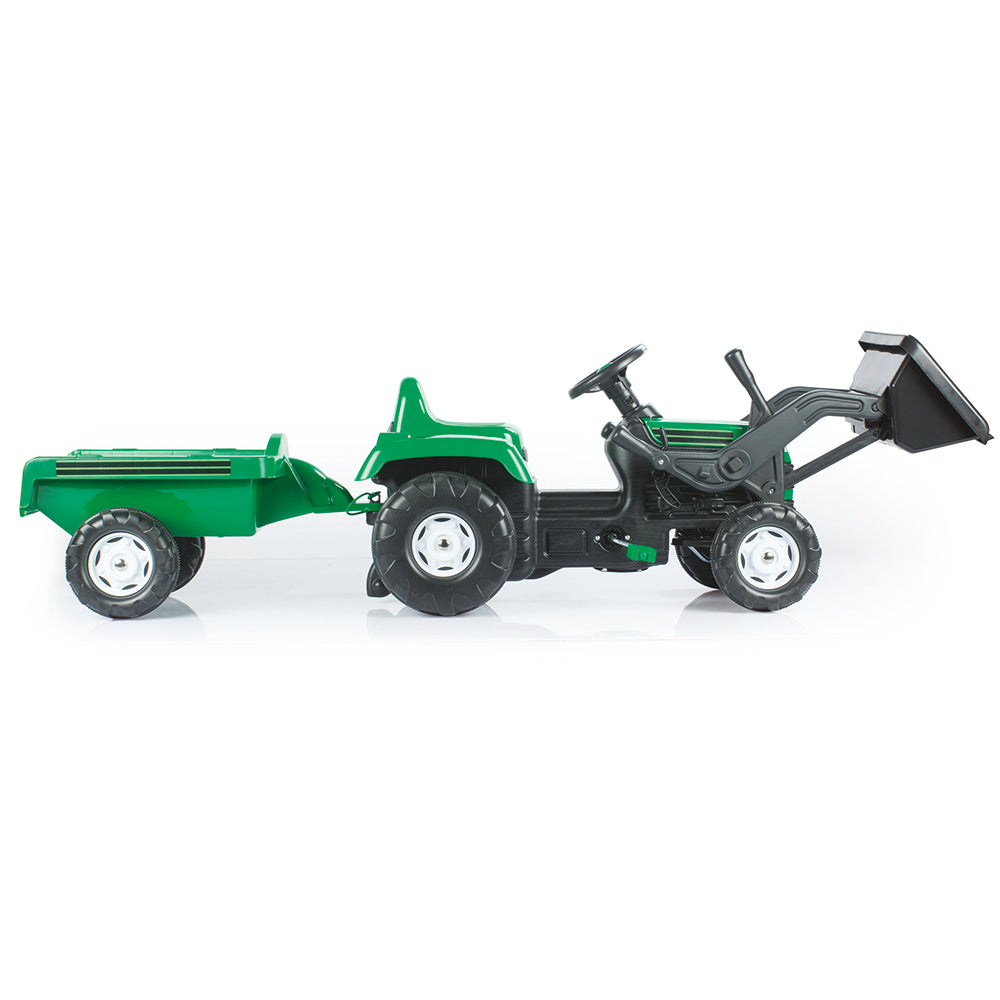Dolu Dolu Pedal Tractor Excavator + Trailer Green