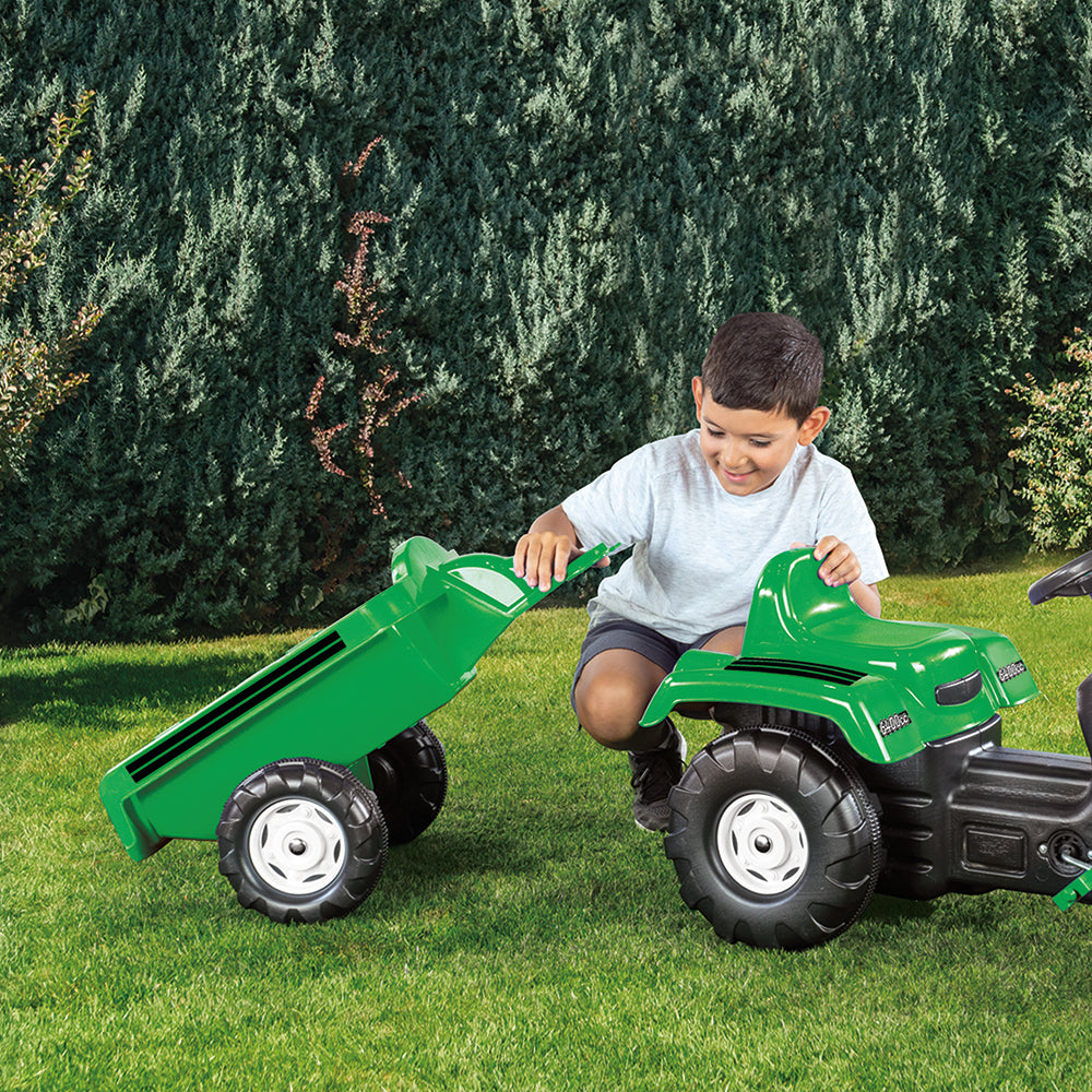 Dolu Dolu Pedal Tractor Excavator + Trailer Green