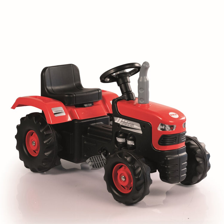 Dolu traptractor met claxon rood zwart