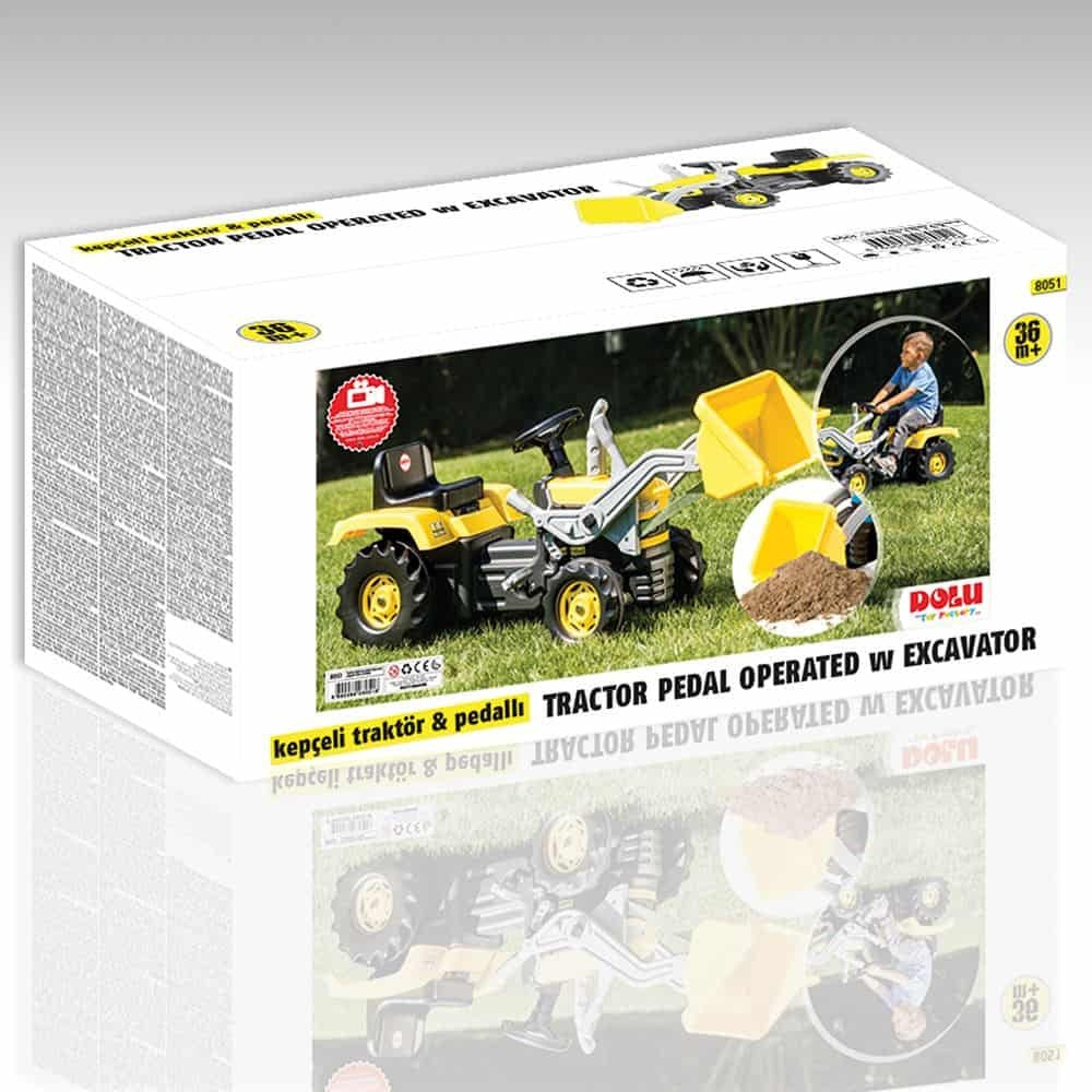 Doluteptractor con bocina del cargador frontal negro amarillo