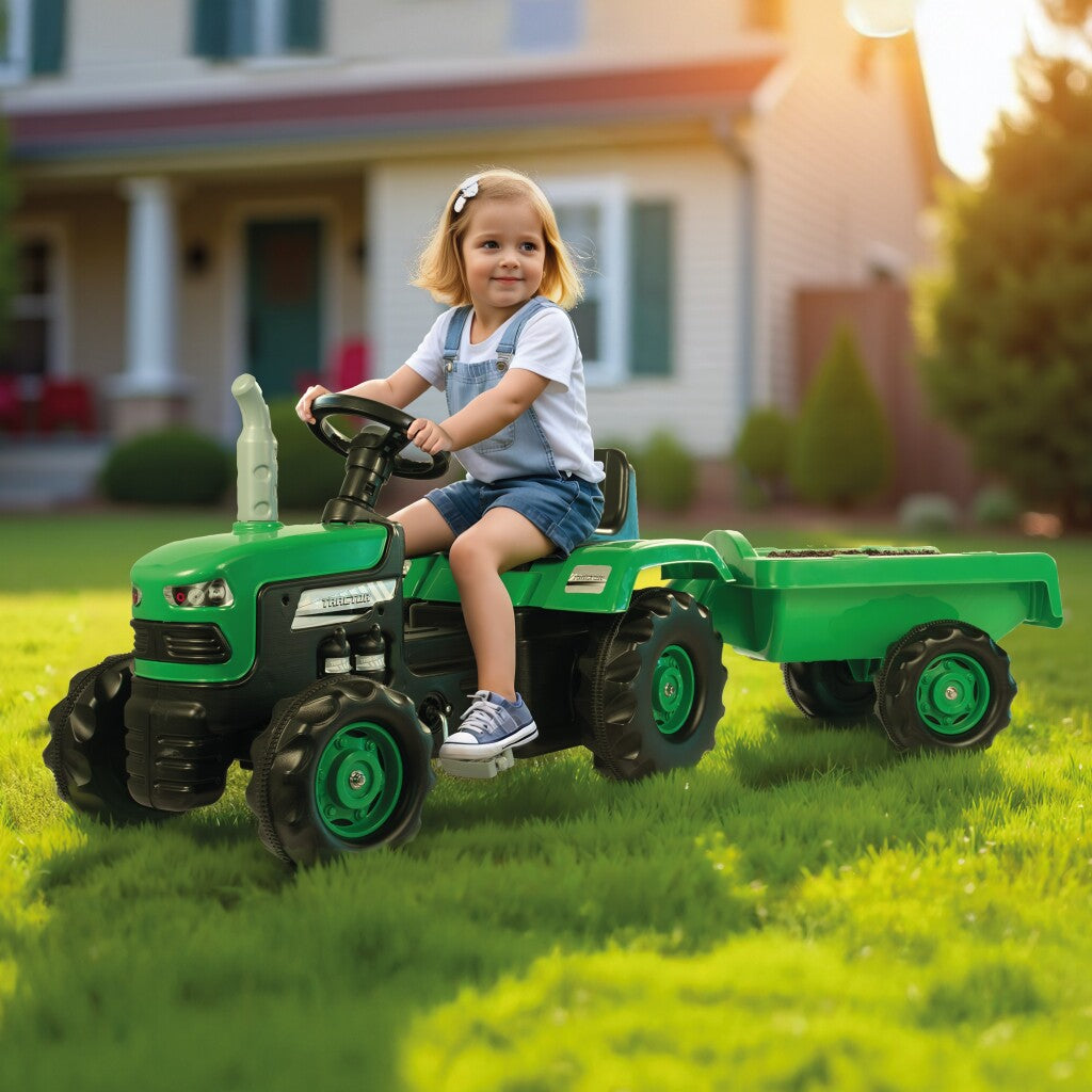 Dolu Tractor con rimorchio di corno nero