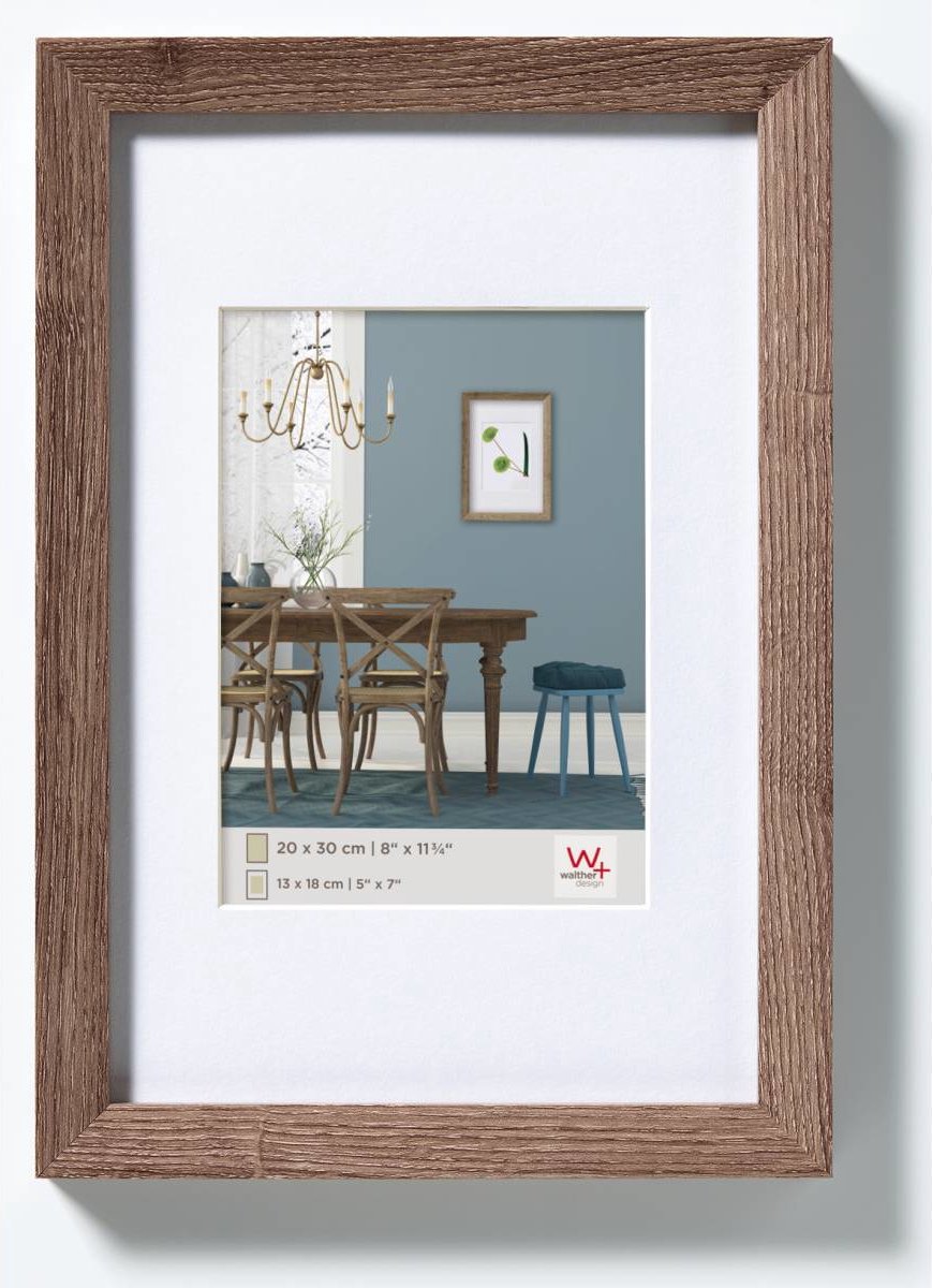 Walther fiorito - cornice in legno mdf - misura foto 13x18 cm - noce