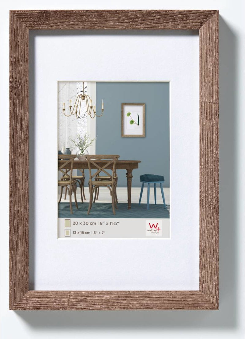 Walther fiorito - cornice in legno mdf - misura foto 13x18 cm - noce