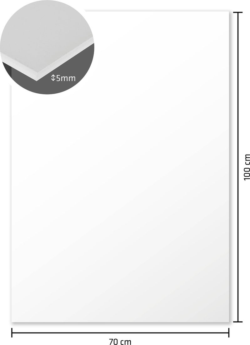Pannello in schiuma di canguro - 70 x 100 cm - 5 mm - bianco - scatola da 10 pezzi - k-0075-006