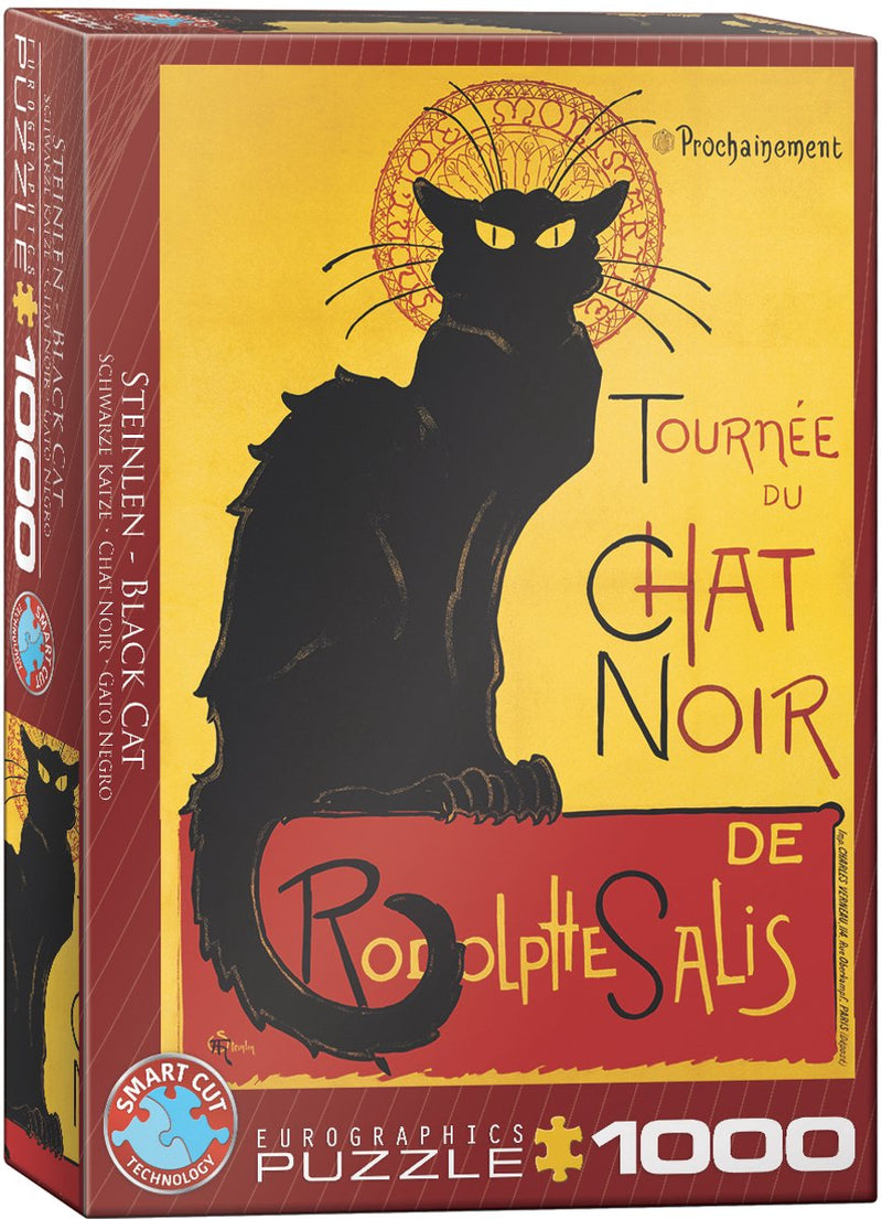 Eurographics - chat noir - theophile alexandre steinlen - 1000 piezas 48×68cm (w×h) - rompecabezas de bellas artes
