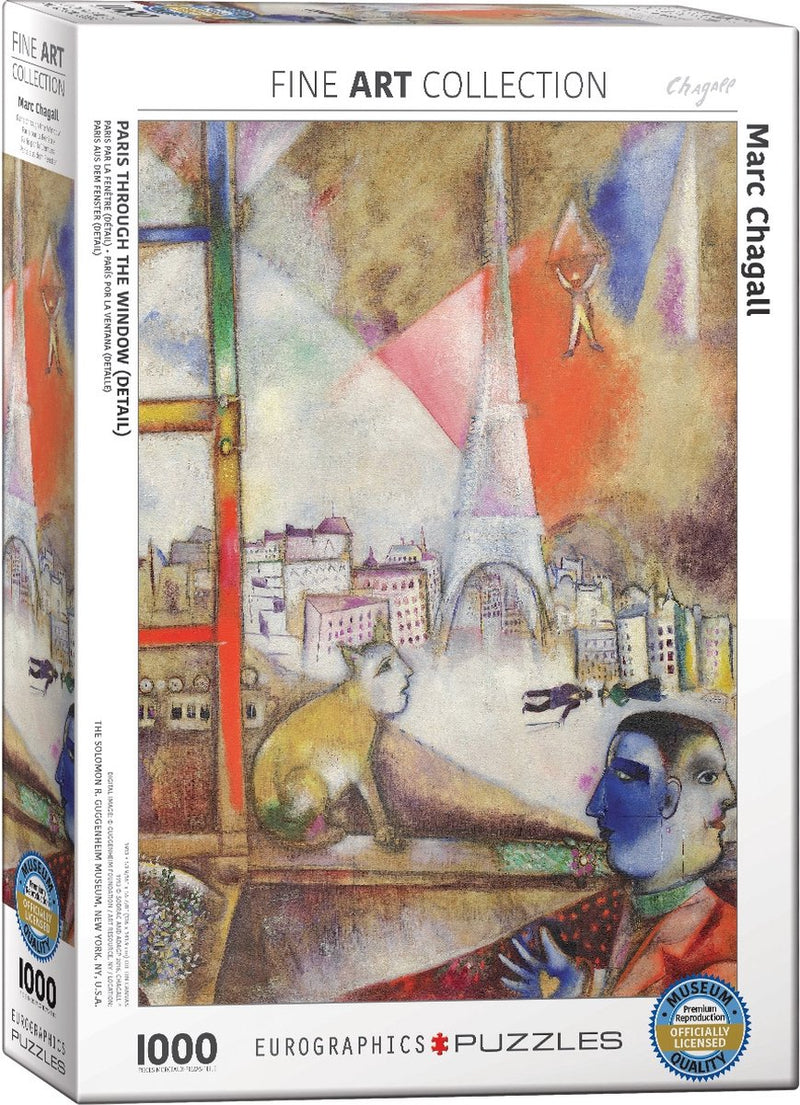 Eurographics - París a través de la ventana [paris à travers la fenêtre] - marc chagall - 1000 piezas 48×68cm (w×h) - rompecabezas de bellas artes