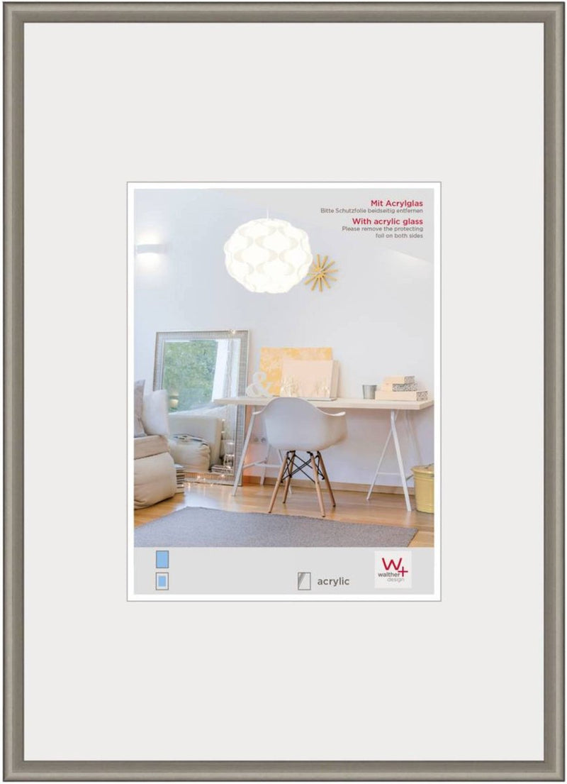 Walther new lifestyle - marco de plástico - tamaño de foto 42x59,4 cm (din A2) - acero