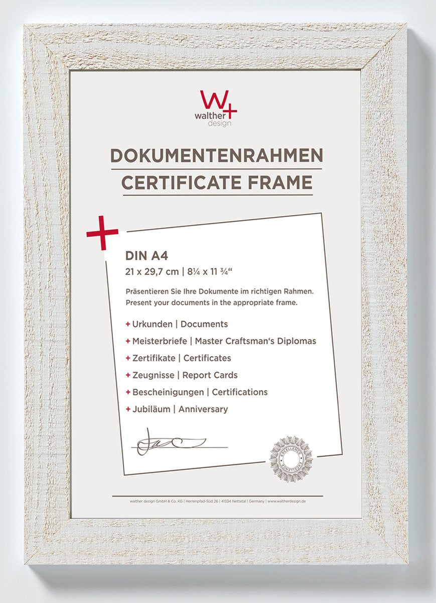 Walther home - marco de madera - tamaño de foto 21x29,7 (din A4) cm - blanco polar