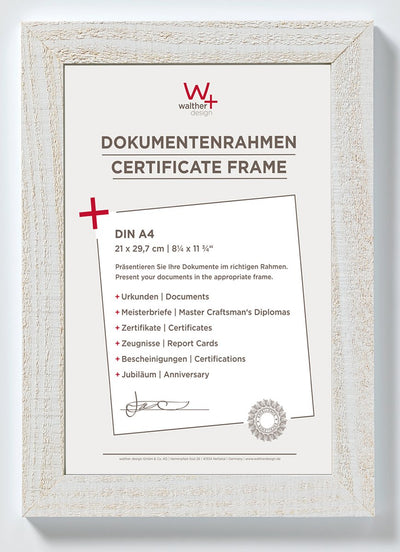 Casa Walther - cornice in legno - formato foto 21x29,7 (din A4) cm - bianco polare