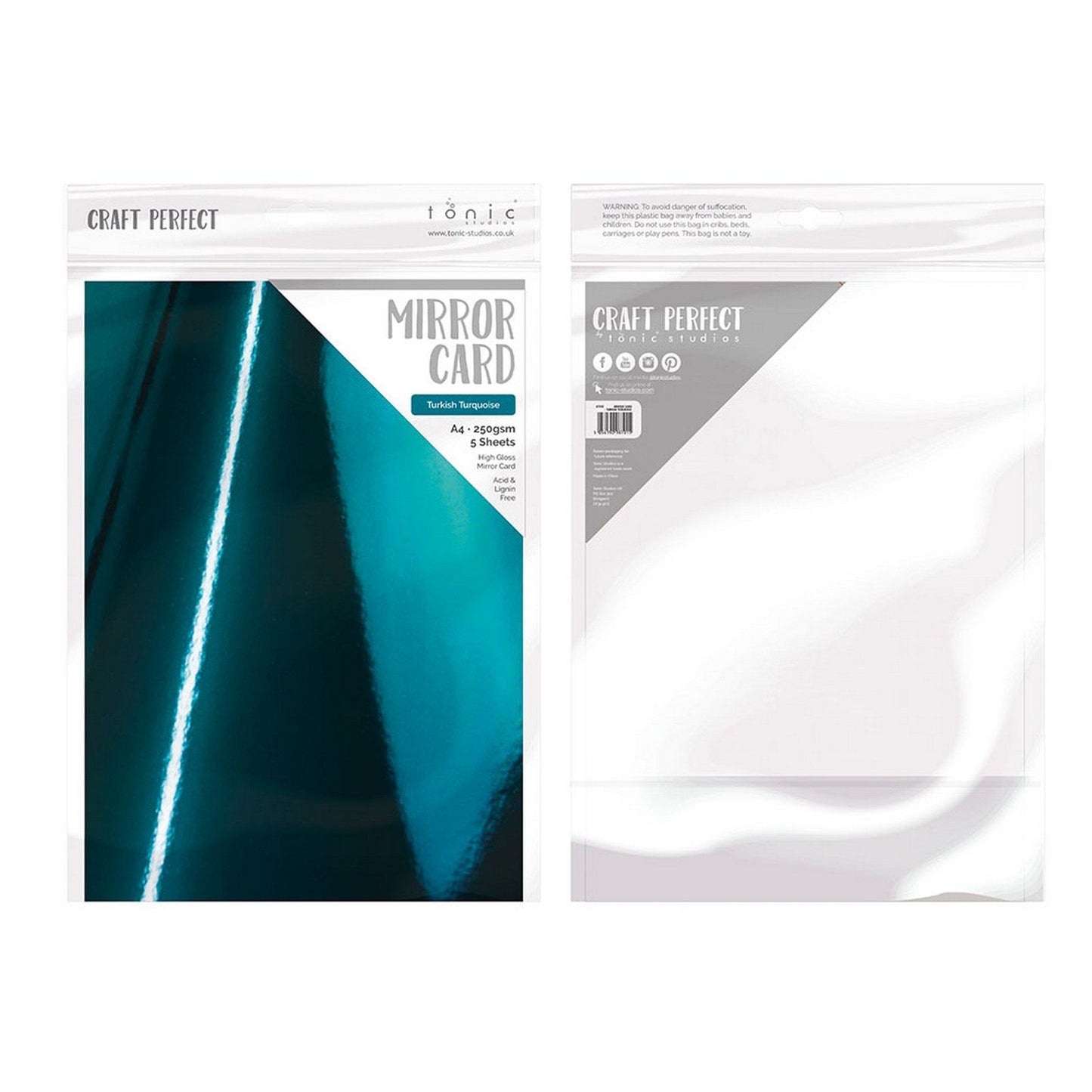 Craft perfect de tonic studios craft perfect • tarjeta espejo a4 5 piezas turquesa turca